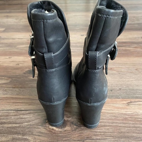 Steve‎ Madden Sz 6 winter calf buckle wedge heel boots NWT - Picture 4 of 6